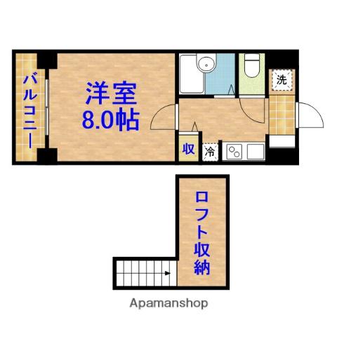 柾木マンションウエスト(1K/4階)の間取り写真