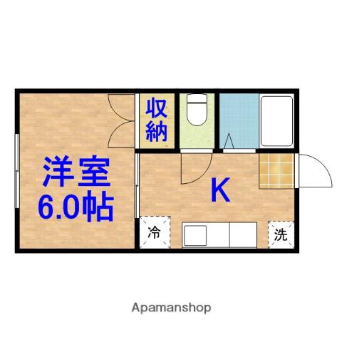 南君塚ハイツ(1K/2階)の間取り写真