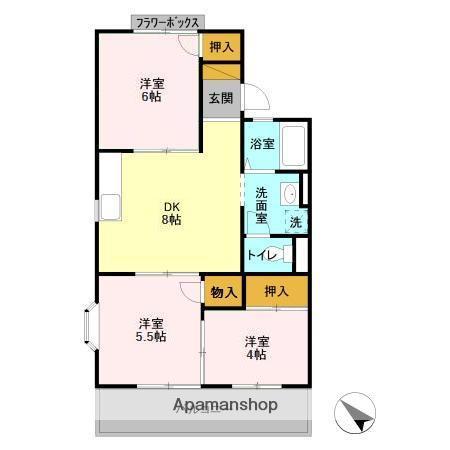スカイネオコーポD(3DK/2階)の間取り写真