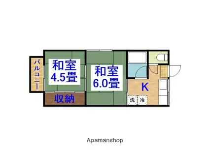 石塚ハイツ(2K/2階)の間取り写真