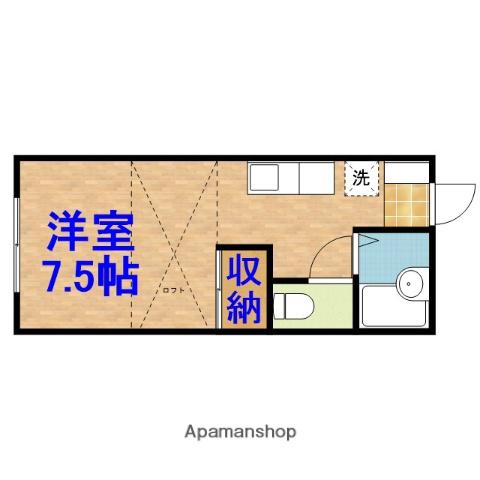 サンルートヘスメル(1K/2階)の間取り写真