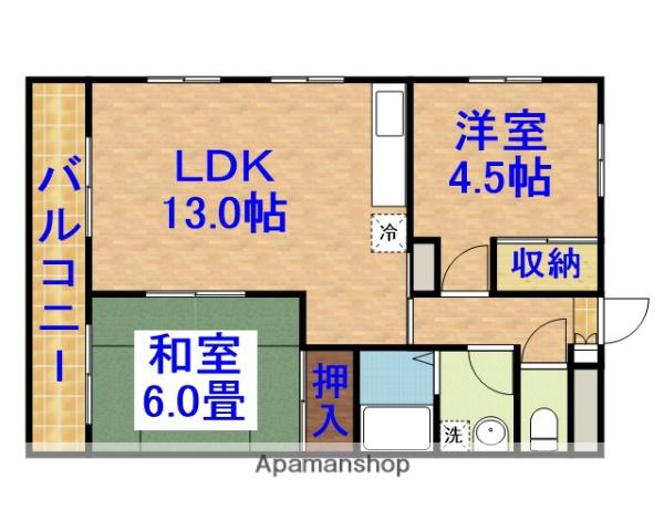 ウッドクレスト市原(2LDK/1階)の間取り写真