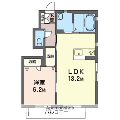 サンライズなでしこ B(1LDK/1階)の間取り写真