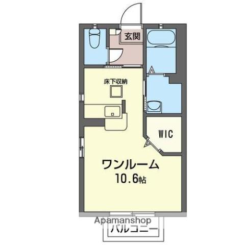 やまぶき(ワンルーム/1階)の間取り写真
