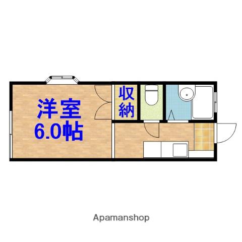 シャイン・ウエスト(1K/2階)の間取り写真