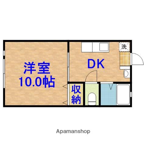 南五井ハイツB棟(1DK/2階)の間取り写真