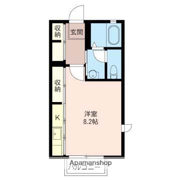 グランR-1(ワンルーム/2階)の間取り写真