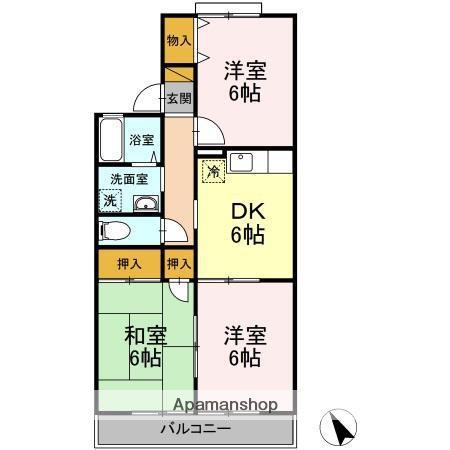ベルハイムⅡ(3DK/2階)の間取り写真