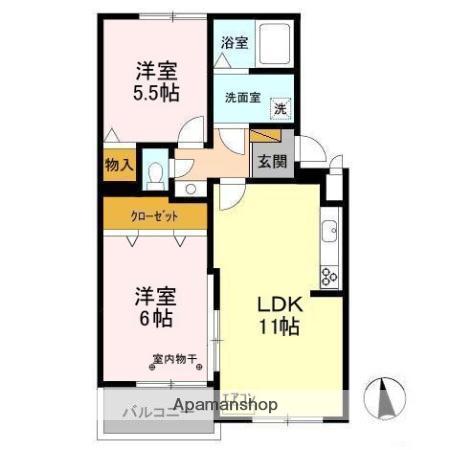 アネシス(2LDK/1階)の間取り写真