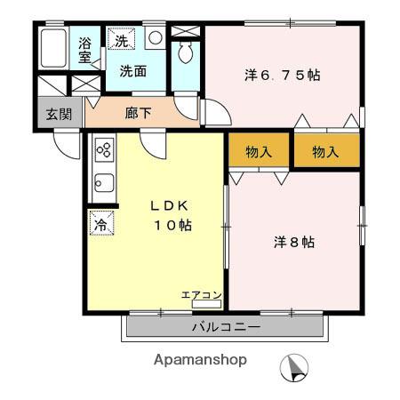 グランドソレーユ(2LDK/1階)の間取り写真