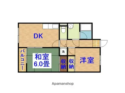 リバーサイド松原(2DK/1階)の間取り写真