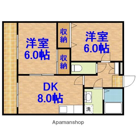 パナタウン白旗Ⅰ(2DK/1階)の間取り写真