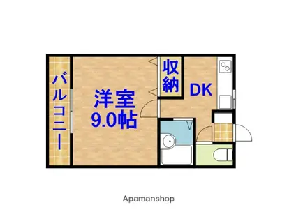 マンション市原姉崎中央(1DK/2階)の間取り写真