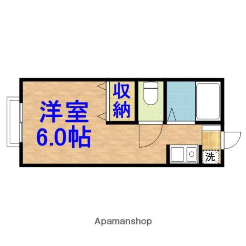 ハピネスC(1K/1階)の間取り写真