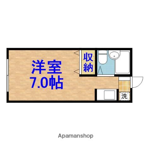 ハピネスC(1K/2階)の間取り写真