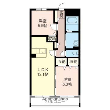 ファシナシオン(2LDK/3階)の間取り写真