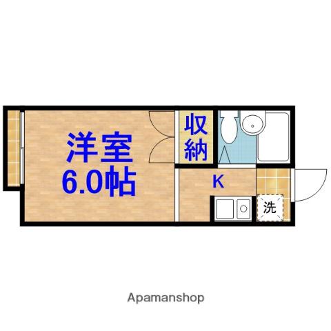 51イーストアパートメント(ワンルーム/2階)の間取り写真