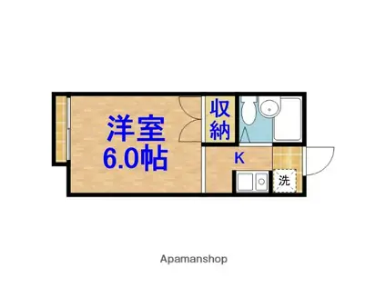 51イーストアパートメント(ワンルーム/2階)の間取り写真