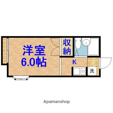 51イーストアパートメント(ワンルーム/1階)の間取り写真