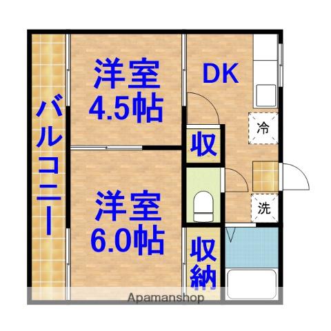ライトコア北宿(2DK/2階)の間取り写真
