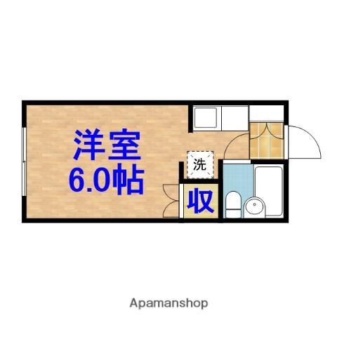 セブンハイツA(ワンルーム/2階)の間取り写真