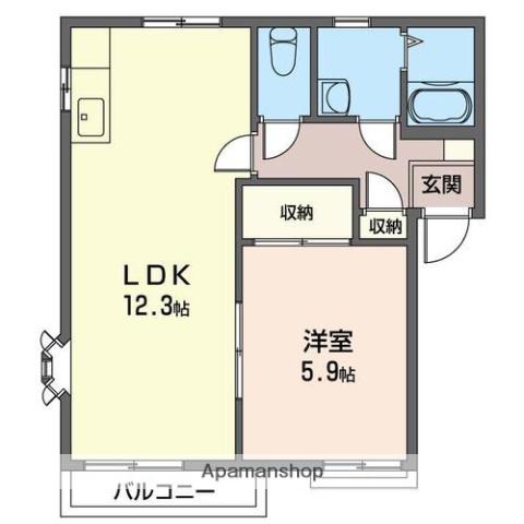 フレグランスタナカA(1LDK/2階)の間取り写真