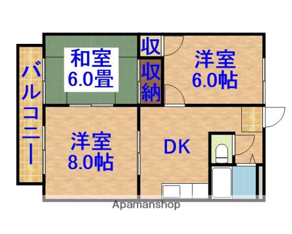 ミキハウス(3DK/2階)の間取り写真