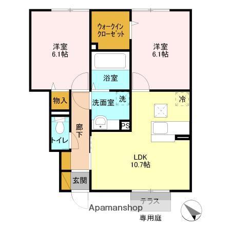 レグルス(2LDK/1階)の間取り写真