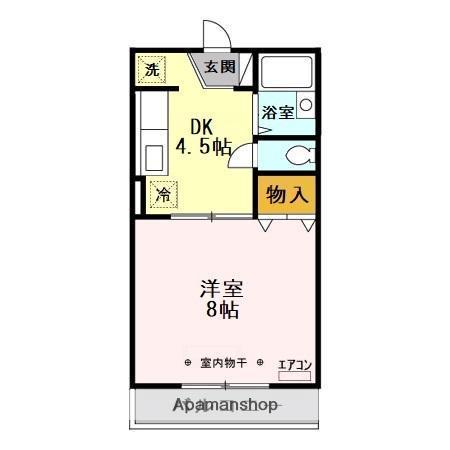 コートグレイス(1DK/2階)の間取り写真