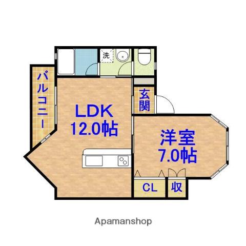 マリーゴールド中瀬(1LDK/1階)の間取り写真