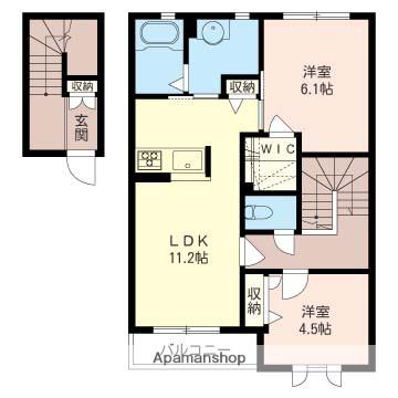 メゾン・フローラ(2LDK/2階)の間取り写真