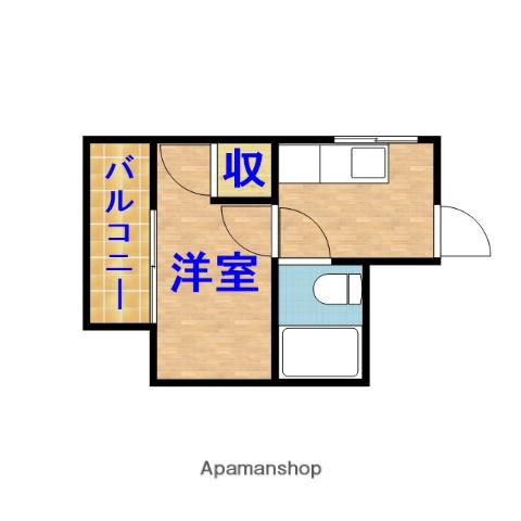 ボヌール(1K/1階)の間取り写真