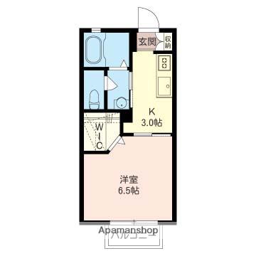 アンゼリカⅡ(1K/1階)の間取り写真