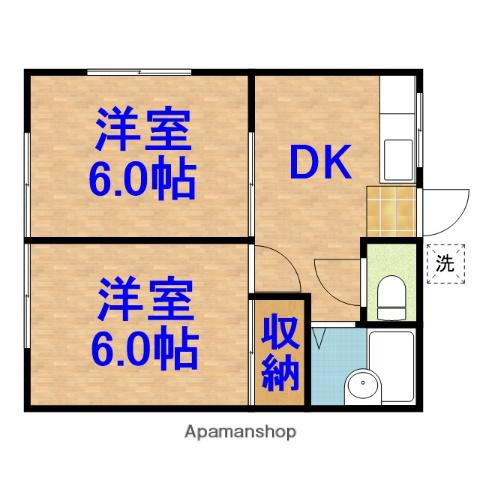 石田コーポ(2DK/1階)の間取り写真