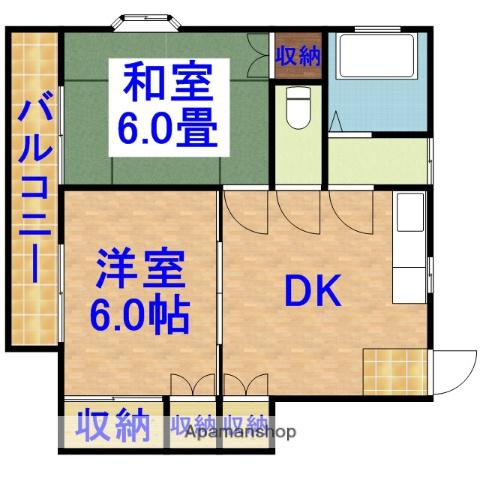 高崎ハイツ(2DK/2階)の間取り写真