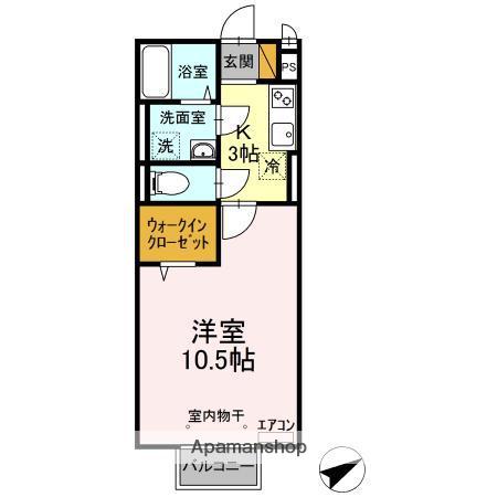 リヴィエール(1K/2階)の間取り写真