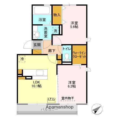 LIEN(2LDK/2階)の間取り写真