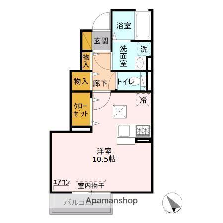 メゾンソレイユ(ワンルーム/1階)の間取り写真