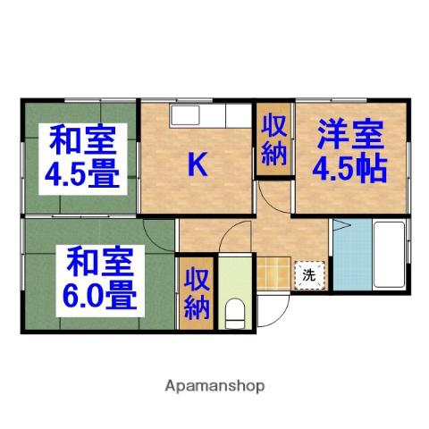 ハイツ反橋(3K/1階)の間取り写真