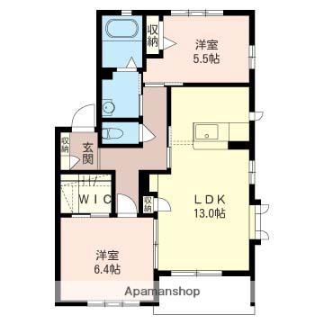 ヴェルディールA(2LDK/1階)の間取り写真