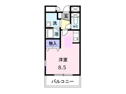 サンハイム吉田(ワンルーム/2階)の間取り写真