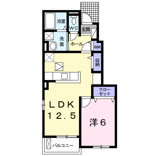 グレイスメゾンⅡ(1LDK/1階)の間取り写真