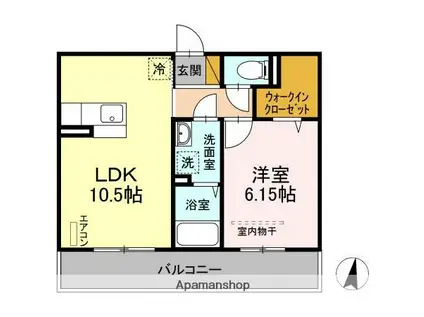 シャルマンⅡ(1LDK/2階)の間取り写真