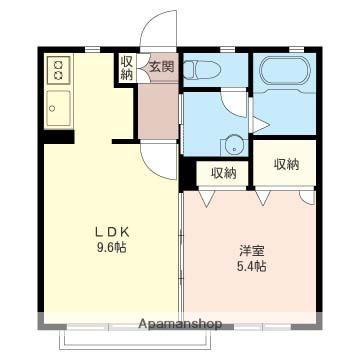 フルール1番館(1LDK/1階)の間取り写真