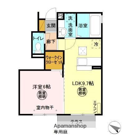 プランドール(1LDK/1階)の間取り写真