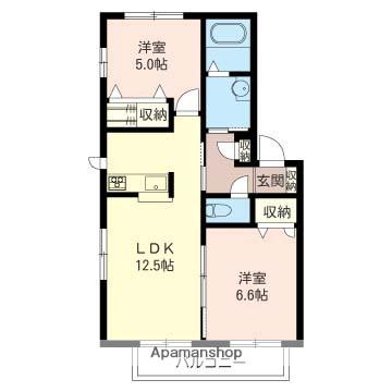 外房線 茂原駅 徒歩20分 2階建 築17年(2LDK/2階)の間取り写真