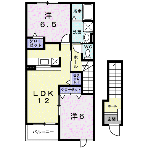 パシフィックコーストⅡ(2LDK/2階)の間取り写真