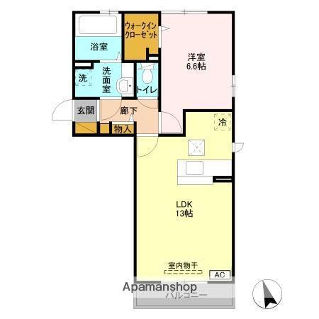 アリオコート(1LDK/1階)の間取り写真