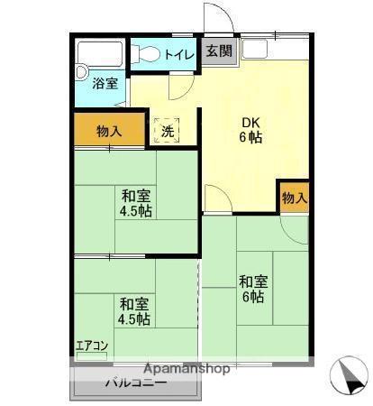 Tレジデンス C(3DK/2階)の間取り写真