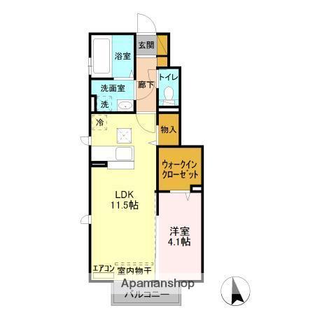ステアヒルズⅡ(1LDK/1階)の間取り写真